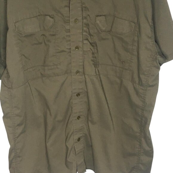 First Tactical Shirt Mens 2XL Green Short Sleeve Button Front Vented Pockets - Picture 16 of 16